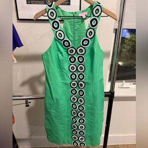Lilly Pulitzer Green Backless Dress with Embellished Circles